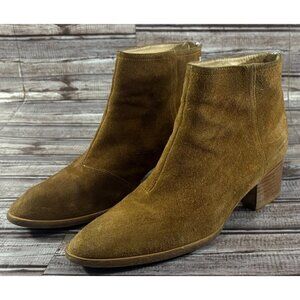 Rag Bone Wesley Suede Block Heel Bootie Boot Size 38 US8 c: Camel Tan Made Italy